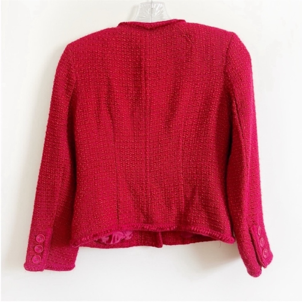 Pendleton Jacket Red Tweed Pockets Large Buttons … - image 7